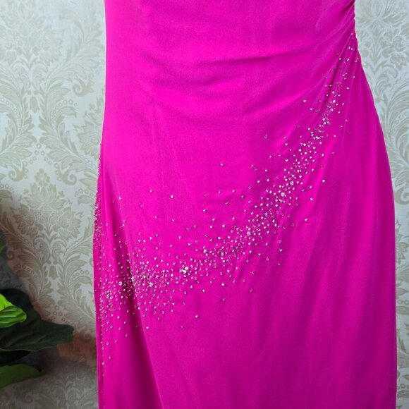 Precious Formals Size 10 Pink Strapless Beaded Formal Gown Prom Sweetheart Neck - Picture 3 of 14